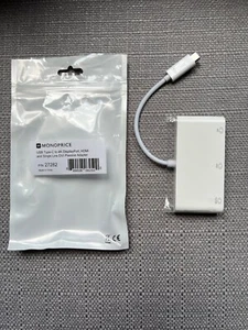 Monoprice USB Type-C to 4K DisplayPort, HDMI and Single Link DVI Passive Adapter - Picture 1 of 6