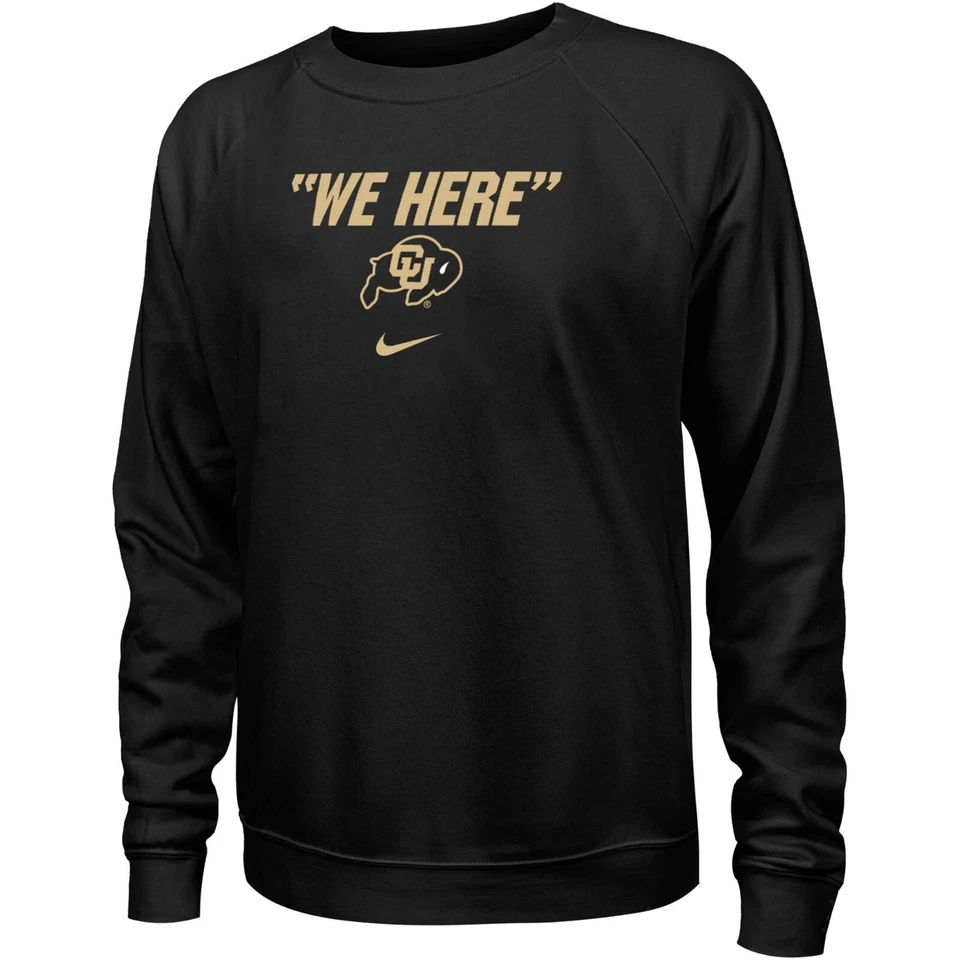 NWT Women's Nike Colorado Buffaloes “We Here” Crew Neck Pullover Sweatshirt S - Image 1 of 1