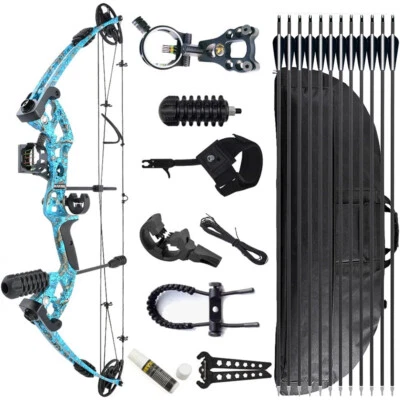 310FPS Archery Compound Bow Set 30-55lbs Adjustable Fishing Hunting Shooting RLH - Image 1 of 4