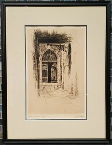 Porto a Venezia Venice Italy Alanzo C Webb 51/100 Etching 1920/30s Architecture  - Picture 1 of 7