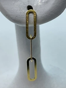 CUTE Solid 18K Yellow Gold DANGLE Earrings (25mm x 3.2mm) 0.5gr. - Picture 1 of 17