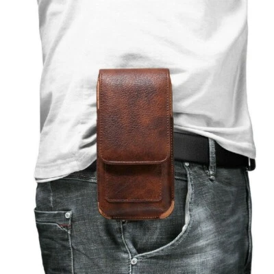 Universal Leather Case for iPhone Phone Pouch Wallet Belt Waist Clip Bag - Image 1 of 4