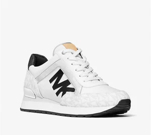 MICHAEL KORS $225 MADDY Two-Tone Logo Trainer Shoes AUTHENTIC Sneakers Size 7-10 - Picture 1 of 6