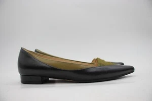 LK Bennett Women's Size EU 36 London Black Green Ballet Flats Slip On Shoes - Picture 1 of 11