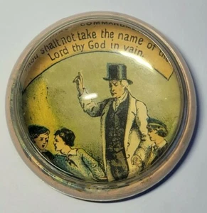 Vintage Paperweight Hand Crafted 3rd Commandment Reminder Unique Gift Desk Decor - Picture 1 of 12