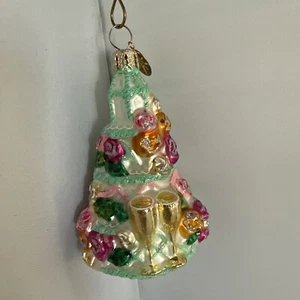 VTG Christopher Radko TIERS OF JOY Wedding CAKE Anniv Christmas Ornament - Picture 1 of 8