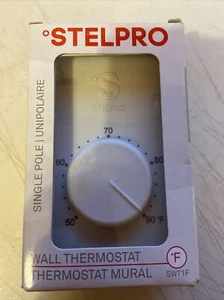 New Stelpro SWT1F Single Pole White Wall Thermostat 4.6 L x 3 W x 2 H in. - Picture 1 of 4