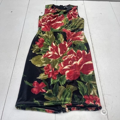 Vestido Donna Ricco Mujer 10 Negro Rojo Floral Funda Sin Mangas Forrado Cremallera Trasera Foto 1 de 4