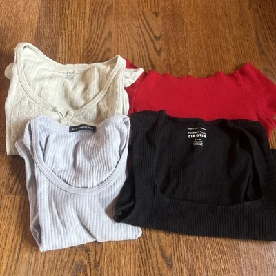 BRANDY MELVILLE John Galt Lot 4 Shirt, Tank Top, Off The Shoulder OS - Image 1 of 4