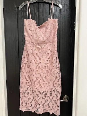 BARDOT Lina Lace Cocktail Dress In Blush Pink Size 8 NWT - Image 1 of 4