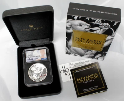 2025 P Australia - Beth Zaiken Koala 2 OZ ultra alto relieve prueba NGC PF70 UCam Foto 1 de 4