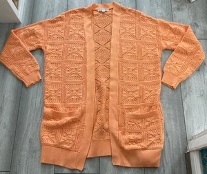 NEXT BRIGHT ORANGE LONG LENGTH CARDIGAN..SIZE MEDIUM..BRAND NEW..SUMMER - Picture 1 of 3