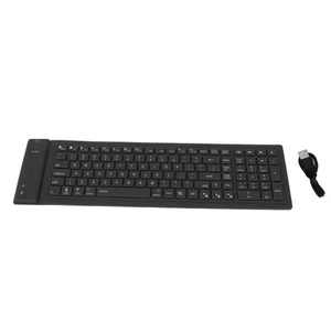 Silicone Keyboard 108 Keys Portable Foldable Silent Waterproof Roll-Up - Afbeelding 1 van 12
