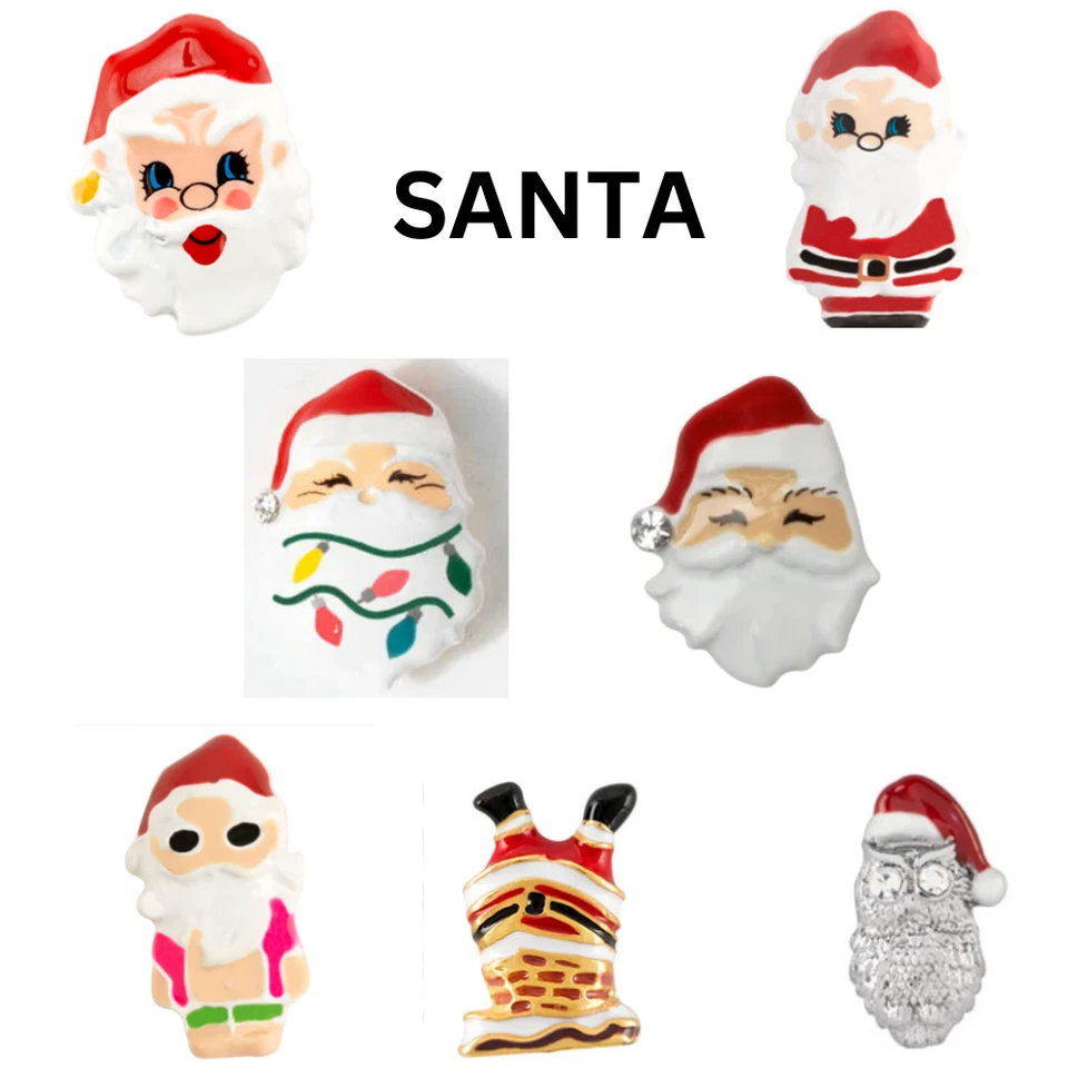 ORIGAMI OWL ~ SANTAS ~ FESTIVE, VINTAGE, VACATION, CHIMNEY, OWL ~ SHIP INCL. - Изображение 1 из 1