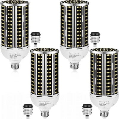 100W 4 pack LED Corn Light Bulb,(1000W Equivalent )Commercial Grade DayLight ... - Image 1 of 4