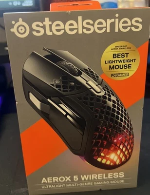 SteelSeries Aerox 5 Wireless Ultralight Gaming Mouse - Black (62406) - Image 1 of 4