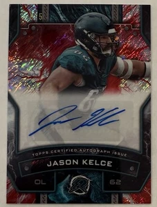 2024 Topps Resurgence Jason Kelce Red Power Surge Auto SSP #’d 5/5 Eagles - Picture 1 of 7