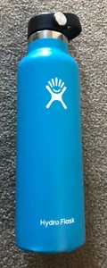 Hydro Flask Rain Pacific Blue Wide Thermo Steel Water Bottle Small 21oz Used - Picture 1 of 4