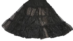 FALDA CANICHE CRINOLINA NEGRA AÑOS 50 _ TALLA MEDIANA _ CINTURA 30"-42" _ LONGITUD 24" - Imagen 1 de 2