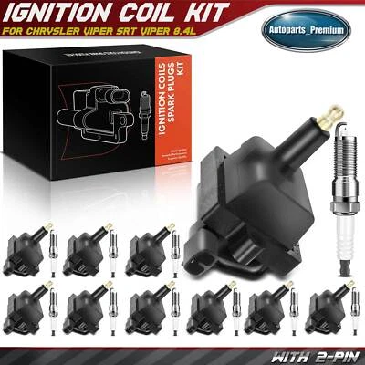 Kit de 10 bobinas de encendido y 10 bujías de iridio para Chrysler Viper SRT Viper 8,4 L Foto 1 de 4