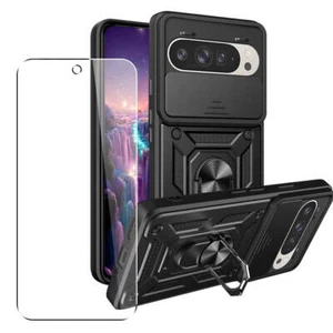 Case for Google Pixel 9 Pro Camera Lens Cover Stand Black - Picture 1 of 5