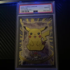 PSA 10 Gem Mint Pikachu # 25 Topps Chrome Series 1 Holo Pokemon Card - Picture 1 of 3