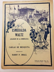 Sheet Music-"Esmeralda Waltz" BY Carlas De Mesquita, 1914, Antique (SM29) - Picture 1 of 3