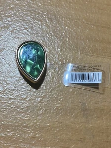 NWT~Crocs Jibbitz Shoe charm - Elevated Green Marble Metal Teardrop Authentic - Picture 1 of 3