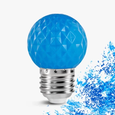 Coloured LED Globe Light Bulbs Green Pink Purple Yellow Blue White Lamps Decor - Image 1 of 4