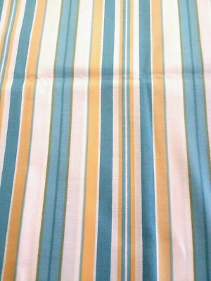 2 Yd Rhapsody in Bloom 8022 Maywood Studio BlueWhite Yellow Stripe Cotton Fabric - Image 1 of 3