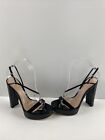 Gianvito Rossi Kimberly Black Patent Leather Strappy Open Toe Platform Sandal 38