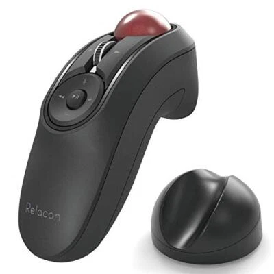 ELECOM Track Ball Mouse Handy Type Relacon with Media Control Button M-RT1BRXBK - Image 1 of 4