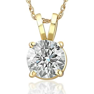 1/4 - 2 Ct T.W. Natural Diamond Solitaire Pendant in 14k White or Yellow Gold - Picture 1 of 6