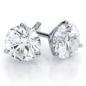Aretes Martini de diamantes creados en laboratorio IGI D VS1 de 2,00 quilates de oro blanco de 14 k - Imagen 1 de 4