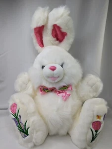 Tb Trading Co Hopster Hase Plüschhase weiß 23 Zoll lila Blume Stofftier - Bild 1 von 11