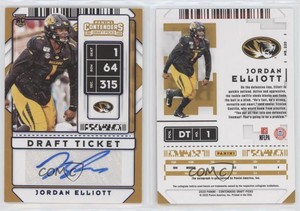 2020 Contenders Draft Picks Ticket Blue Foil Jordan Elliott #220 Rookie Auto RC