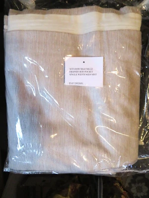 NEW Restoration Hardware Seta Raw Silk Faille Drapery 50" X 96" MIST GRAY DEFECT - Image 1 of 4
