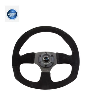 NRG Race Style Steering Wheel Black Suede with Black Stitch 320mm RST-009S - Picture 1 of 3
