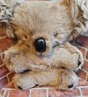 Peluche ours koala vintage des années 1970 vraie fourrure de kangourou animaux australiens X grand