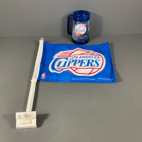 Los Angeles Clippers NBA Ultimate Fan Gift Lot Car Flag & Frosty Mug Basketball Cover
