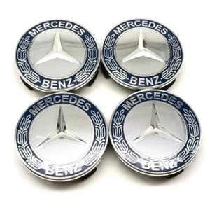 4 x Für Mercedes-Benz Nabendeckel Nabenkappen Felgendeckel 75mm Marine Chrom New - Bild 1 von 1