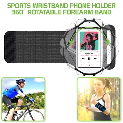 Exercise Sports Armband Wristband 180 Rotating Gym Running Jogging Phone Holder - Image 1 of 4