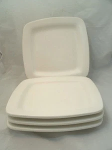 Bizzirri Set of 4-7 7/8" All White Square Salad Dessert Plates Heavy Italy ec 1 - Picture 1 of 3