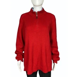 Maglione pullover a costine Tommy Hilfiger da uomo XL 1/4 cerniera a maniche lunghe - Foto 1 di 9
