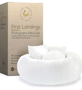 First Landings Newborn Photo Props 4-Pack Posing Pillows - Baby Photoshoot Pr.