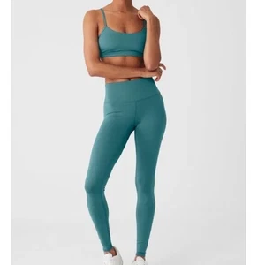 Alo Yoga Airlift Intrigue Bra High-Waist Airlift Leggings Teal Agate Small NWT - Picture 1 of 21