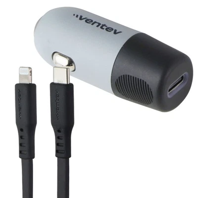Ventev 20W ULTRAFAST USB-C Car Charger w/ 8-Pin/USB-C Cable (CC20-CL257361) - Image 1 of 4