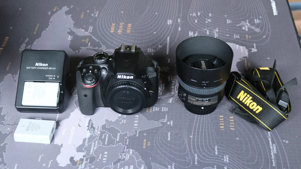 Nikon D3400 incl. Nikon AF-S NIKKOR 50mm f/1.8G, TOP ZUSTAND - Bild 1 von 1