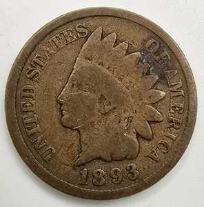 1893 Indian Head Cent G You Grade It! IHC Penny Type Coin Free Ship! - Picture 1 of 4