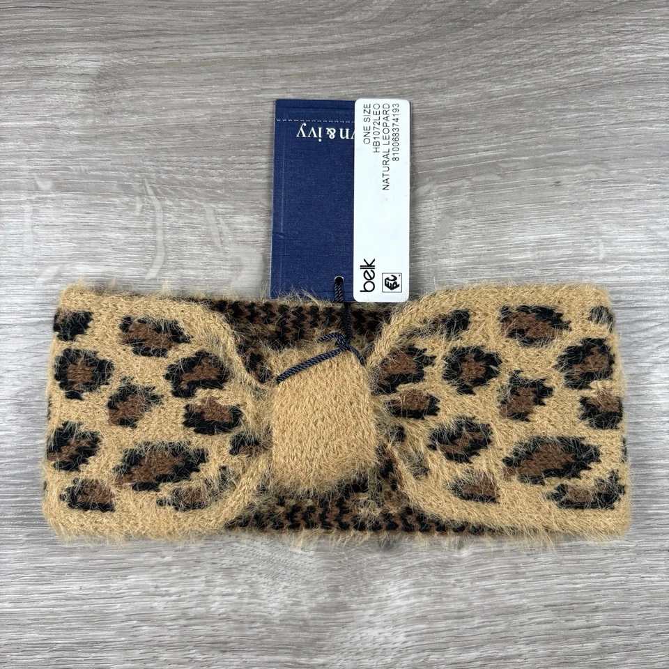 Diadema suave de invierno Crown & Ivy para mujer cálida leopardo animal guepardo Foto 1 de 4